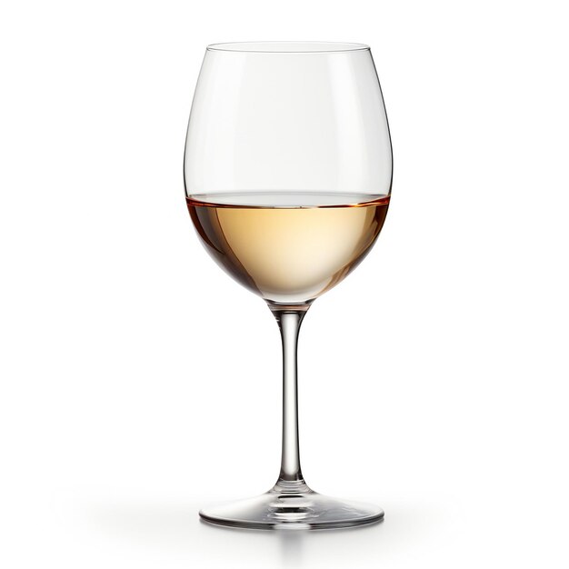 Glass of white wine isolated on white background