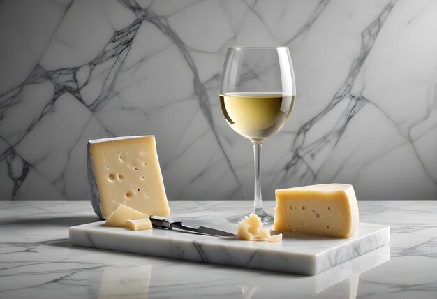 a glass of wine and cheese with a glass of wine and cheese