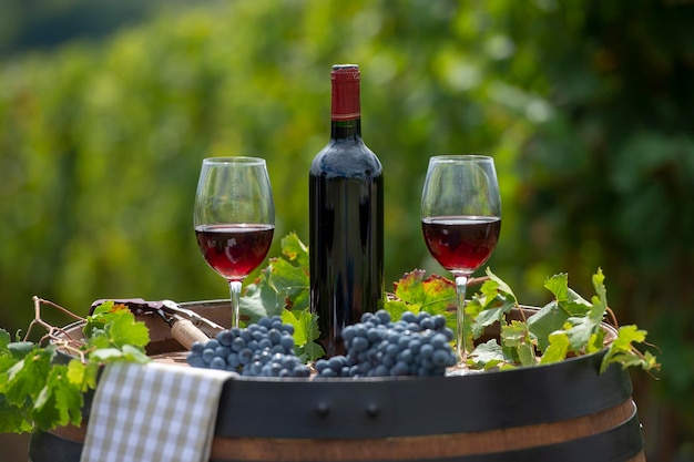 Photo glass of wine on table