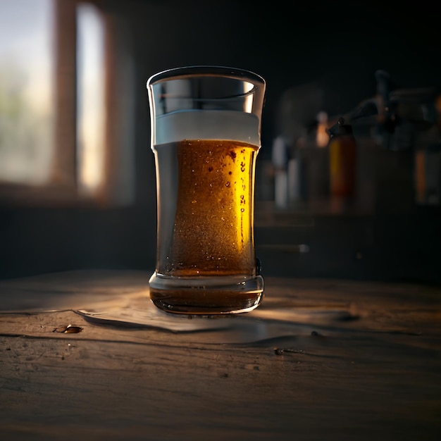 Glass with Cold Beer