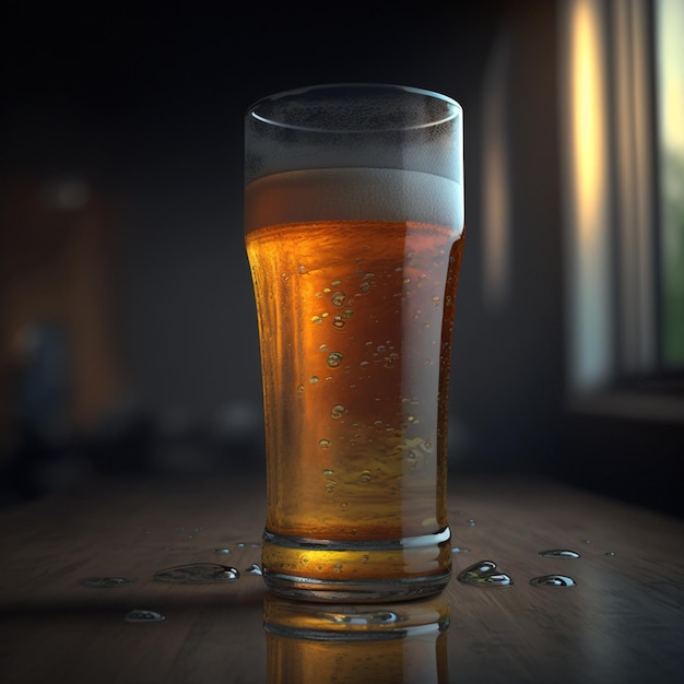 Glass with Cold Beer