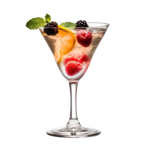 A glass with a fruits cocktail