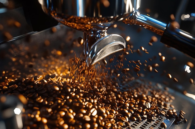 a glass with seeds being poured into a blender