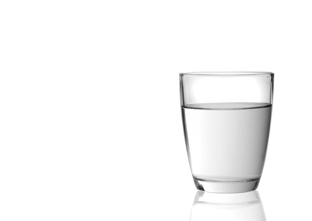 Glass with water  isolated on white background