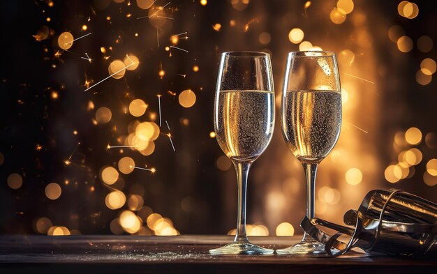 Glasses of Champagne at New Years Eve