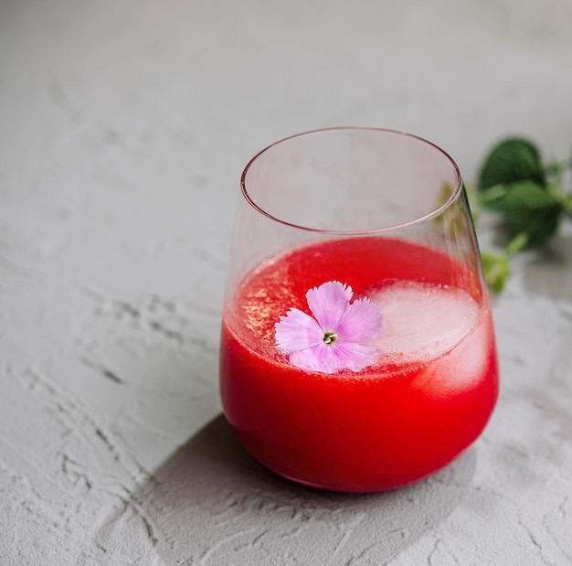 Glasses of fresh tomato juice