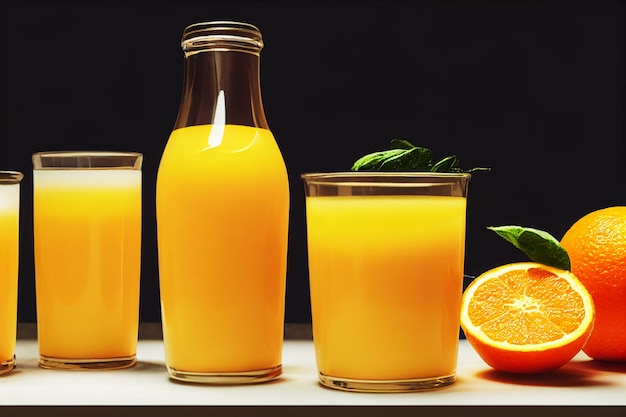 A glasses of orange juice