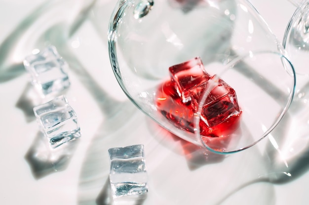 Glasses of Red wine. The play of light and shadow.