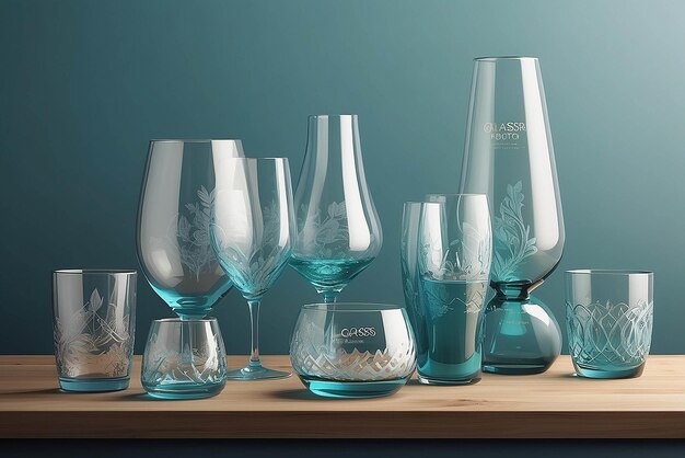 Glassware design illustration mockup