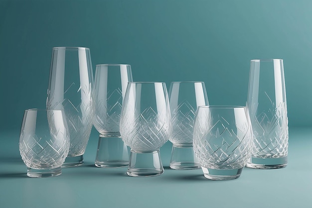 Glassware design illustration mockup