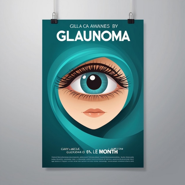 Photo glaucoma awareness month poster card design