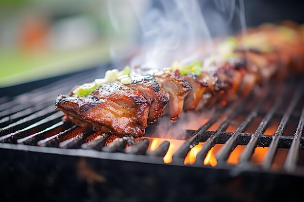 Glazed BBQ Ribs on a Grill