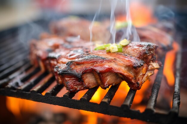 Glazed BBQ Ribs on a Grill