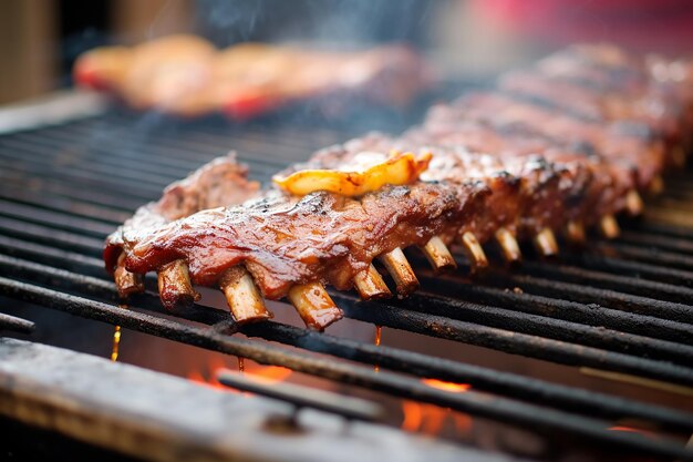 Glazed BBQ Ribs on a Grill