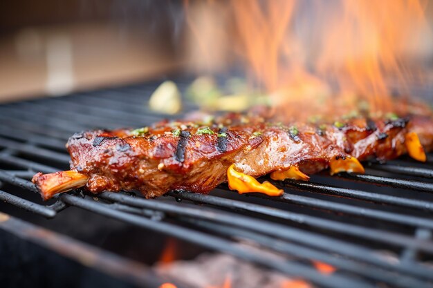 Glazed BBQ Ribs on a Grill