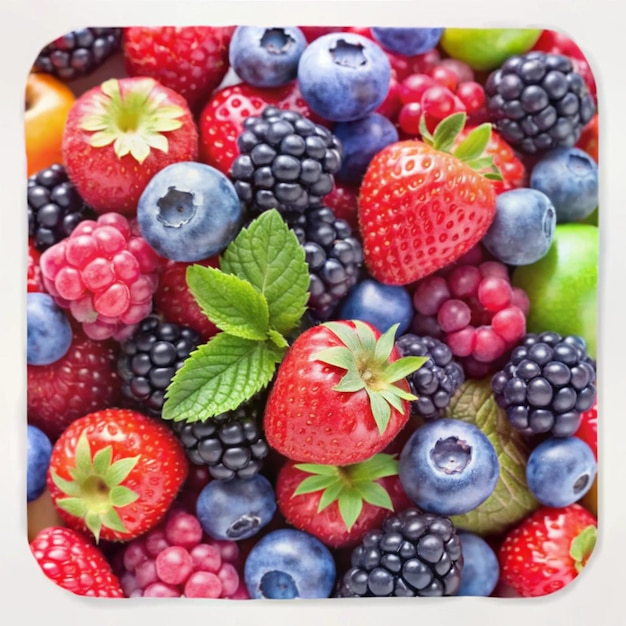 Photo glazed berries stickers collection with sweet designs