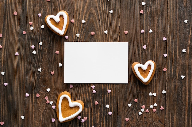 Glazed heart shaped cookies for Valentine's day Delicious homemade natural organic pastry baking with love for Valentine's day Love concept for mother's day or valentine's day