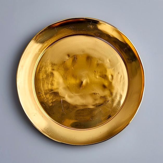 Photo gleaming gold platter a luxurious touch for restaurant websites created with generative ai technology