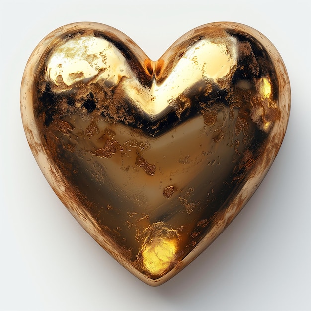 Gleaming heart of gold representing enduring love