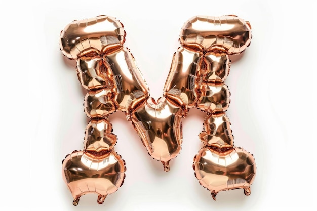 Photo gleaming rose gold balloons shaped as the letter m perfect for celebrations or themed events