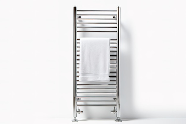 A Gleaming Towel Warmer in a Pristine Bathroom on a Clear PNG or White Background