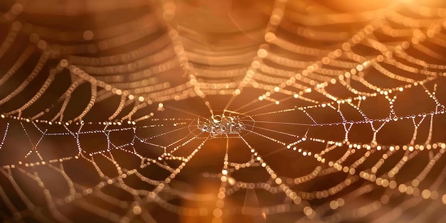 Glistening Dewdrops on Spider Webs in the Early Morning Light Concept Nature Macro Photography Morning Light Dewdrops Spider Webs