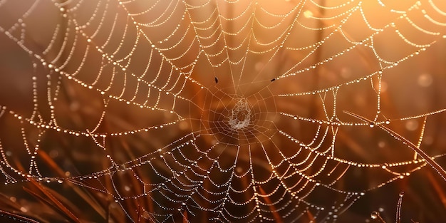 Glistening Dewdrops on Spider Webs in the Early Morning Light Concept Nature Photography Macro Shots Morning Light Dewdrops Spider Webs