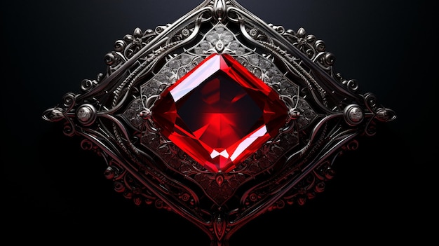 Glistening Gem Ruby's Fiery Inner Beauty Generative AI