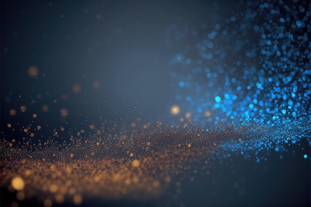 Glistening particles with dusky reflective with blue and golden particle design