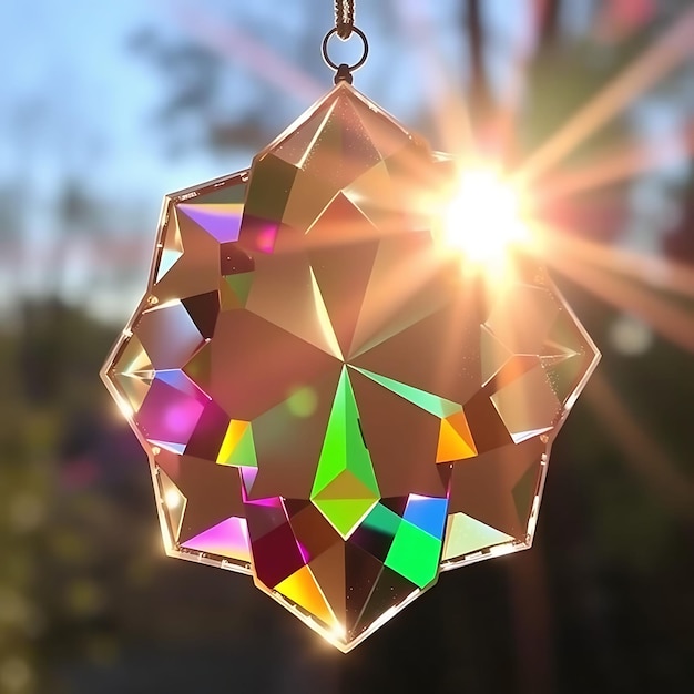 Photo glistering 3d suncatcher with prismatic radiant glass a dazzling suncatcher with a rainbow glow ref