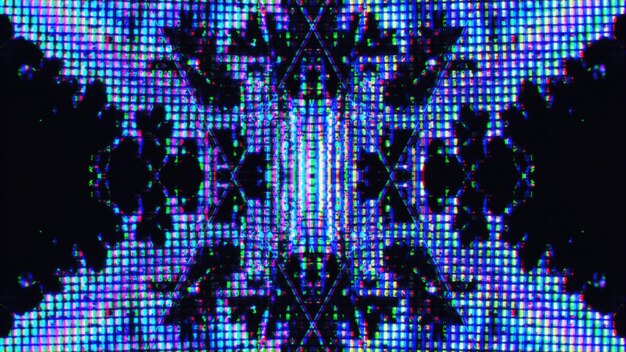 Glitch glow digital fractal iridescent light pixel