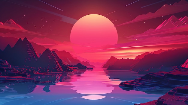 glitch sunset wallpaper