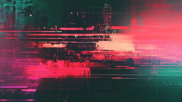 Photo glitchy distorted background design inspired by retro aesthetics for digital projects