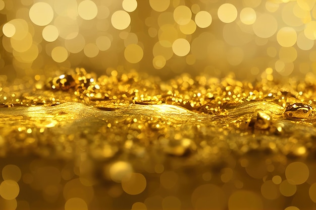 Glitter gold background Ai render