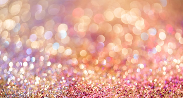 Glitter gold bokeh Colorfull Blurred abstract background for anniversary