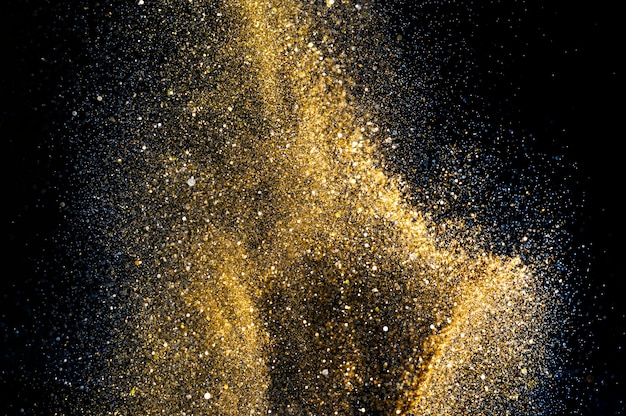 Glitter lights grunge background, gold glitter defocused abstract Twinkly gold Lights Background. 