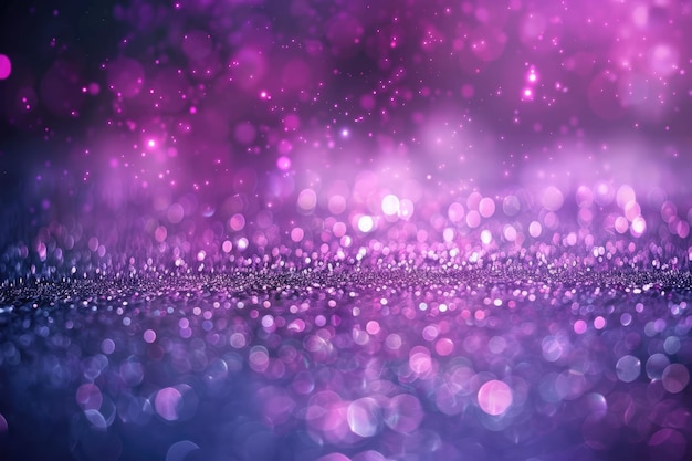 Glitter Purple Particles Stage and Light Shine Background