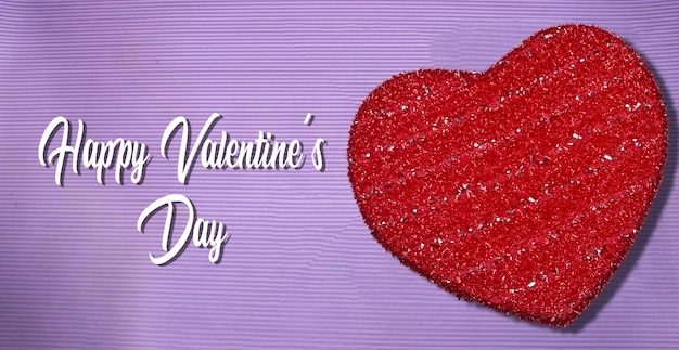 glitter red heart box isolated on purple background