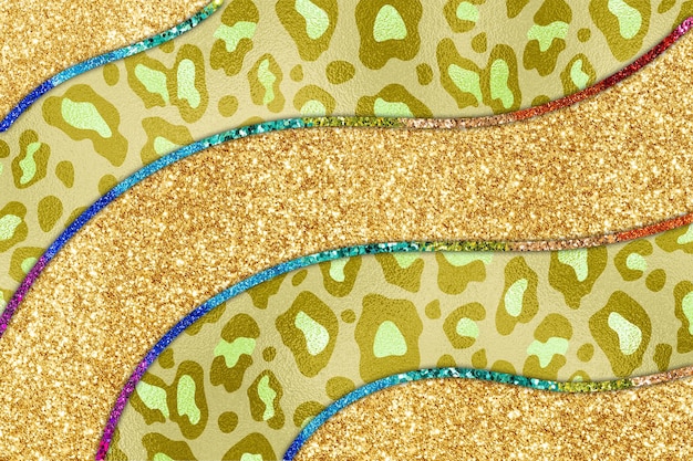 Glitter Strip Leopard Skin Texture Background