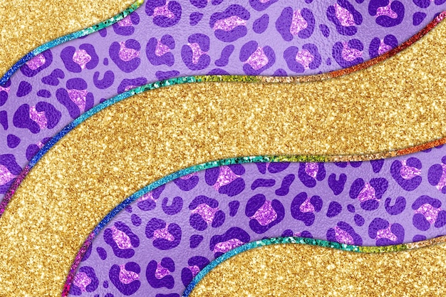 Glitter Strip Leopard Skin Texture Background