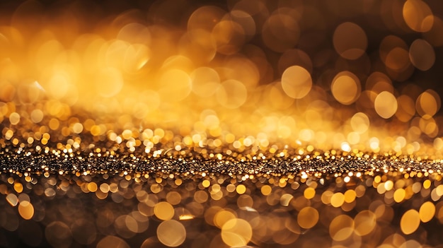 glitter vintage lights background dark gold and black defocused Generative AI