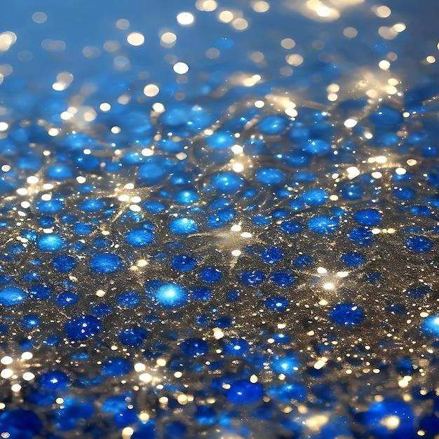 glitter vintage lights background gold silver blue and black defocused ai generated