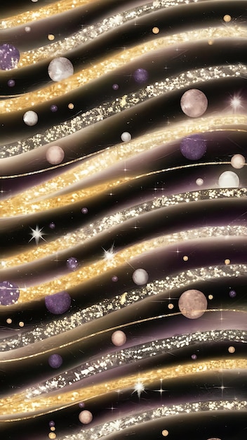 Photo glitter vintage lights background light silver gold purple and black defocused