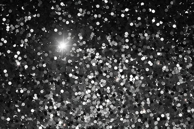 Glitter vintage lights background silver and black defocused