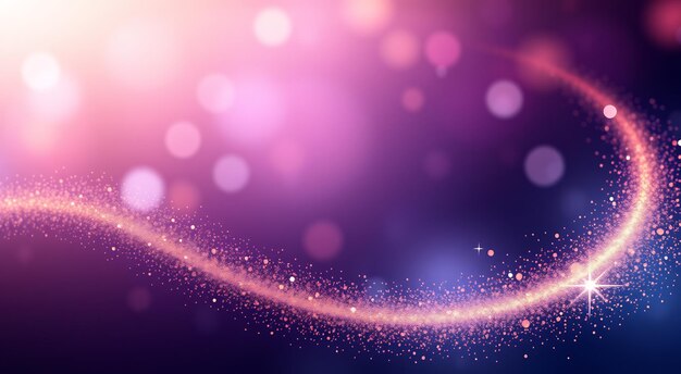 Photo a glittering abstract background with a pink sparkle trail and a soft pink bokeh