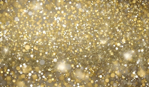 Glittering Gold Particles Glamour Christmas Abstract Background