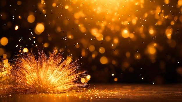 A Glittering New Year The Magic of Golden Fireworks and Bokeh