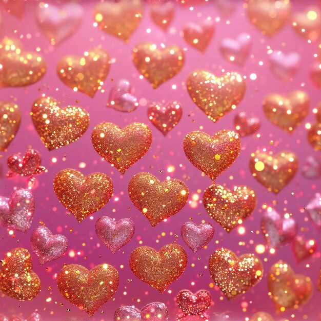 Photo glittery heart background pattern shimmering hearts background