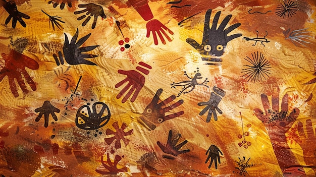 Photo global aboriginal rock art ancient indigenous paintings and engravings from australia africa