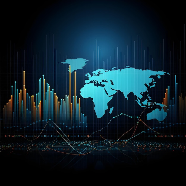 Global business background with stock chart stock market concept